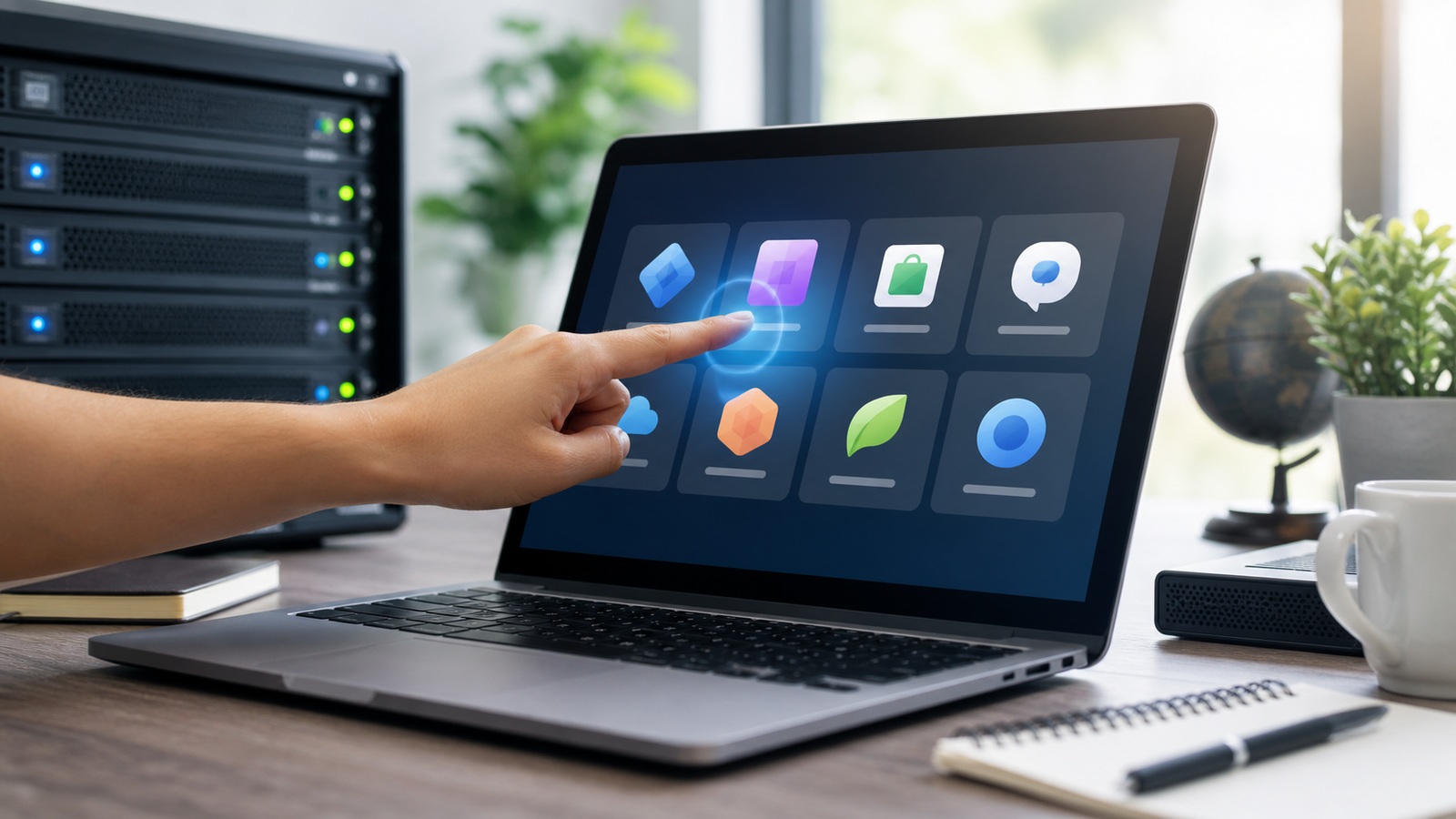 Photorealistic web hosting featured image for Best Shared Hosting with One-Click Installers